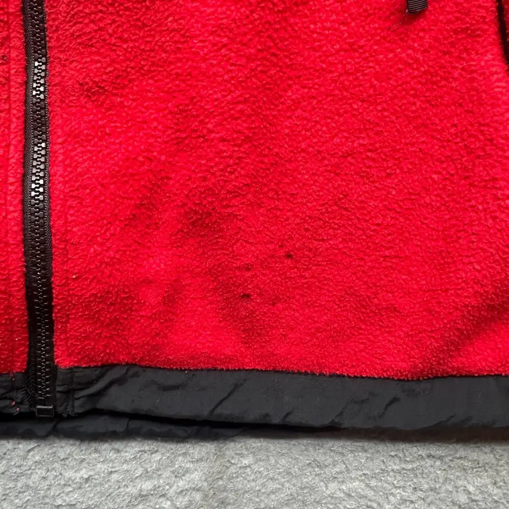 Vintage 90s The North Face Denali Fleece Red Jacket Mens Large Black Full Zip